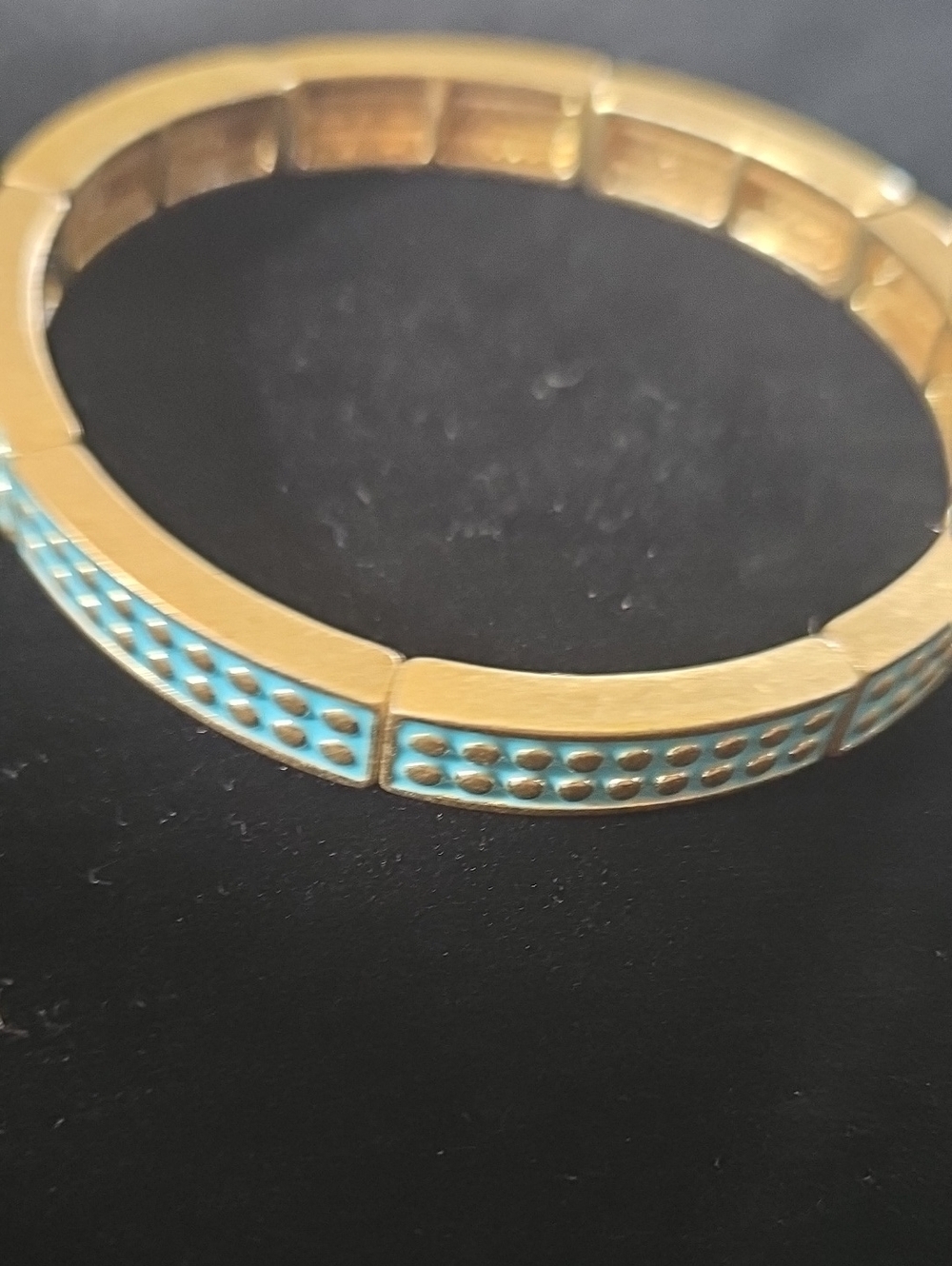 Gold-Tone Turquoise Enamel Link Bracelet - Women Jewelry La Sophia